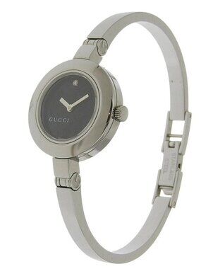 GUCCI Watches 105 blackDial Stainless Steel/diamond Quartz Analog display ...